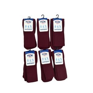 TCK Multi-Sport Socks 6-Pack – Maroon – Size Large – NWT